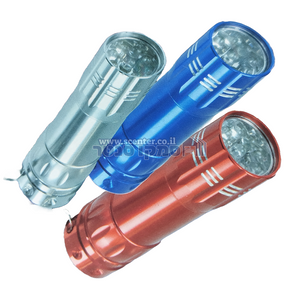 פנס כיס 9 לדים על סוללות AAA - מגוון צבעים
