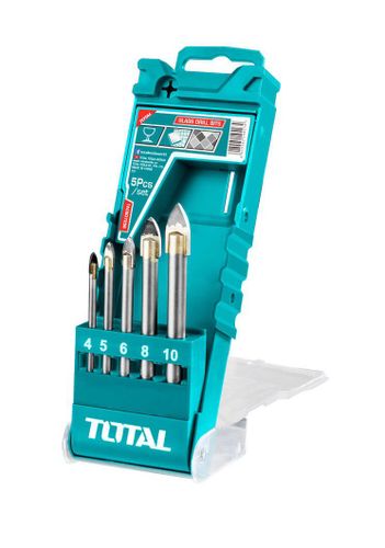 ערכת מקדחי חץ פורצלן / זכוכית 5 יח'  TOTAL