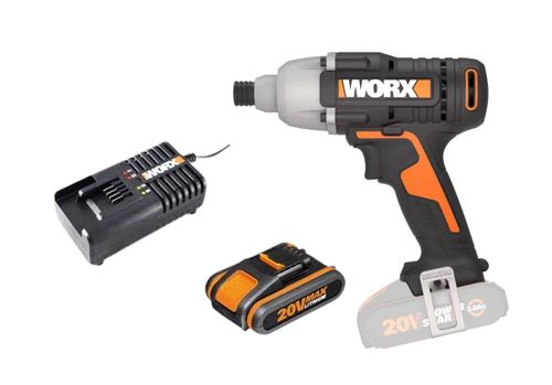 סט מברגת אימפקט 20V WORX סוללה ומטען