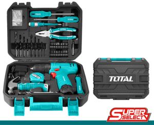 סט מברגה 12V TOTAL + סט 80 אביזרים