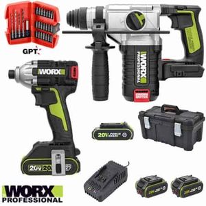 סט פטישון + מברגה אימפקט WORX 20V
