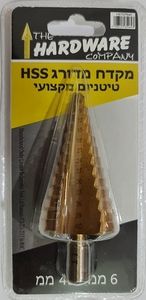 מקדח HSS מדורג ציפוי טיטניום 6-40 מ"מ