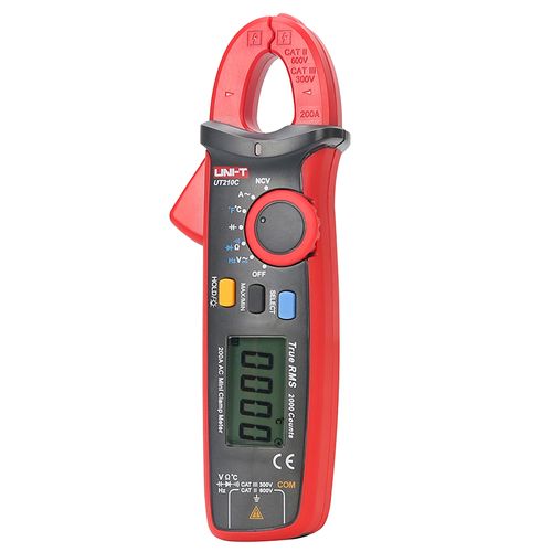 צבת זרם מיני 200A  + קבלים + טמפרטורה UNI-T 210C