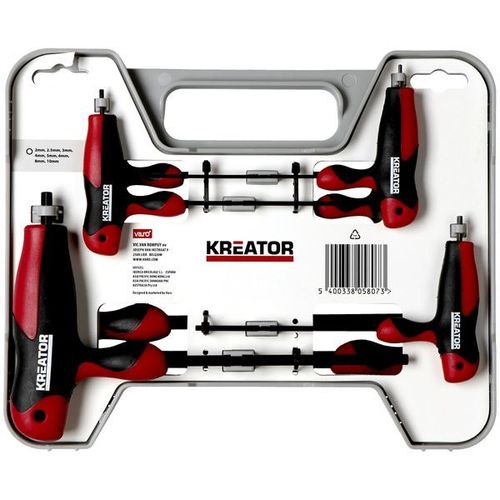 סט מפתחות אלן עם ידית T במארז 8 יחידות KREATOR