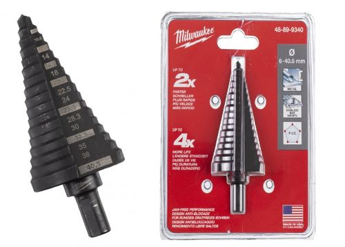 מקדח מדורג 6-40.5MM למתכת ונירוסטה MILWAUKEE