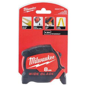 מטר מדידה פרימיום 8 מטר רחב MILWAUKEE WIDE BLADE