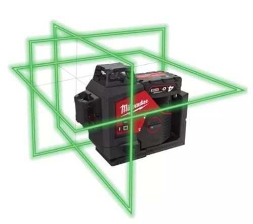 פלס לייזר ירוק נטען כולל סוללה MILWAUKEE 4A