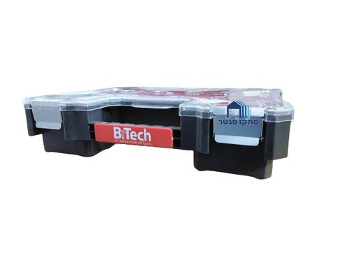 ארגז אורגנייזר שקוף 12 תאים וסגר מתכת B-TECH