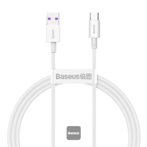 כבל טעינה מהיר 1 מטר BASEUS USB to Lightning, צבע לבן, שנה אחריות יבואן רשמי 