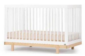 מיטת תינוק דגם רוז 4 ב 1 הופכת גם למיטת מעבר - לבן/טבעי