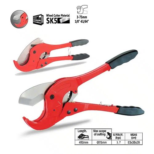 חותך צינורות PVC רצ'ט מקצועי עד 75 מ''מ B-TECH
