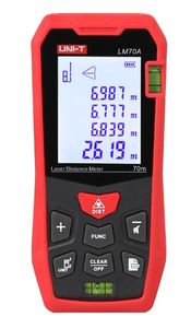 מד מרחק לייזר 70M + שטח + נפח + פיתגורס + כיול אוטמטי UNI-T