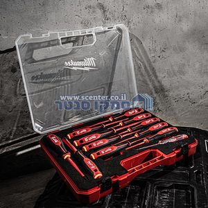 סט מברגים מבודדים מקצועי 1000V לחשמלאים 12 חלקים MILWAUKEE VDE