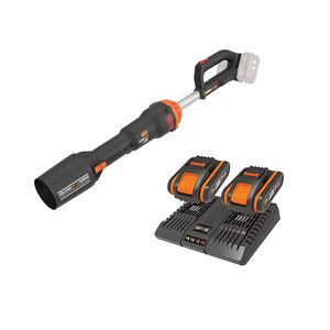 מפוח עלים נטען עם שתי סוללות 2Ah ומטען כפול מהיר WORX
