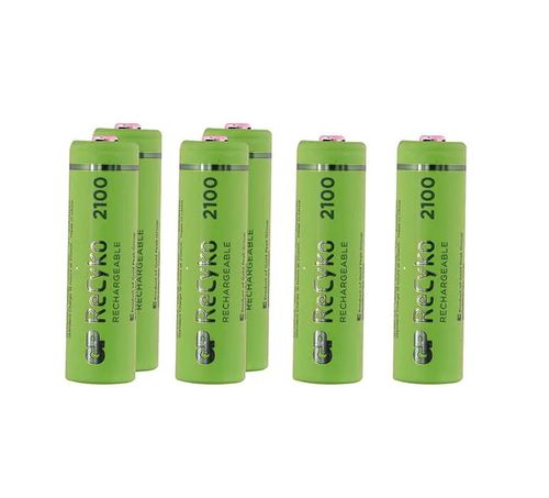 6 סוללות אצבע AA נטענות RECYKO 2100mAh