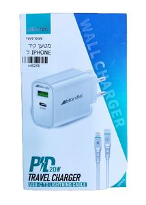 מטען קיר לאייפון NORDIC PD 20W USB TYPE - C