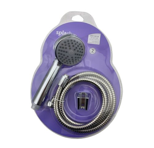 סט רחצה למקלחת אלמוג מזלף צינור ומתלה SPLASH