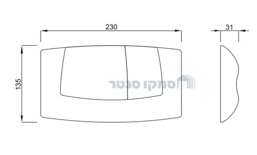 לחצן כפול למיכל הדחה סמוי 6 ליטר מט שוואב SCHWAB ONDA