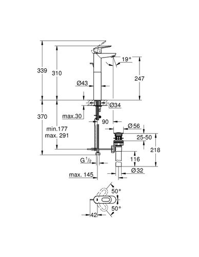 ברז פרח עומד מסדרת BAULOOP צבע כרום GROHE