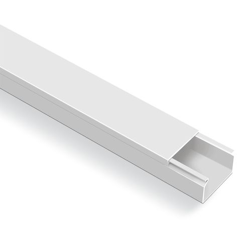 2 מטר תעלה לחשמל השחלה 16X16 PVC - בהדבקה
