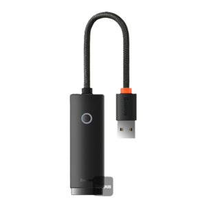 מתאם רשת Baseus Ethernet Adapter USB-A to RJ45, צבע שחור, שנה אחריות יבואן רשמי 