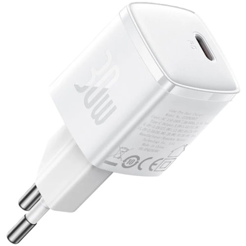 ראש מטען קיר מהיר Baseus Cube Pro Type-C 30W, צבע לבן, שנה אחריות יבואן רשמי 
