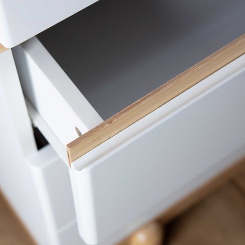 שידת החתלה לתינוק רוז MDF - לבן ועץ טבעי