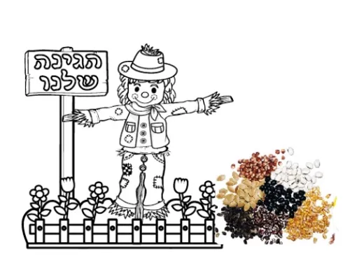ערכת יצירה - דחליל לצביעה עם זרעים לשתילה - 36 יח'