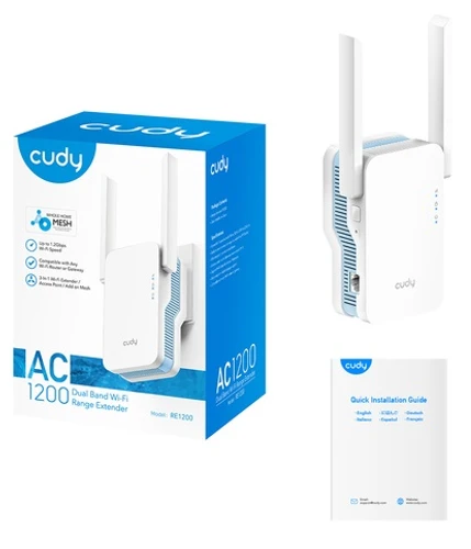 מגדיל טווח WiFi לקליטת אינטרנט בכל רחבי הבית CUDY AC1200