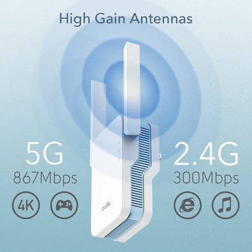 מגדיל טווח WiFi לקליטת אינטרנט בכל רחבי הבית CUDY AC1200