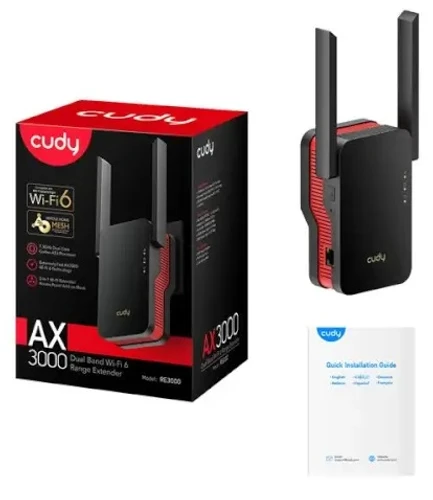 מגדיל טווח CUDY RE3000 AX3000 Wi-Fi 6 | קודי RE-3000
