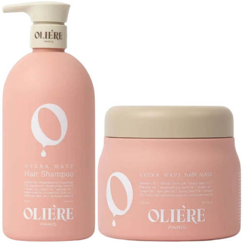 מארז שמפו+ מסכה OLIERE לשיער גלי עד מתולתל למניעת נפח וחשמל סטטי אולייר