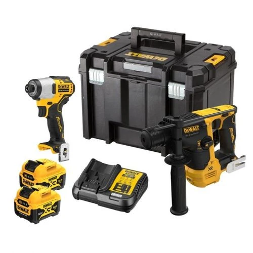 סט 12V פטישון + מברגת אימפקט + שתי סוללות 5A + מטען + ארגז