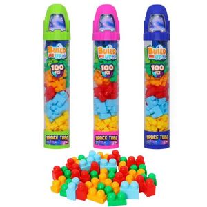 מארז הרכבה לפעוטות - חללית עם 100 לבנים גדולות לבניה חופשית  Build me Up (מגוון צבעים)