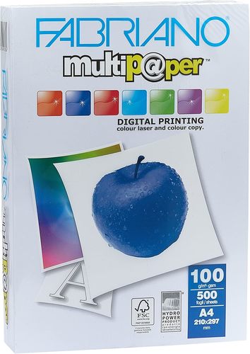 נייר A4 איכותי מלוטש להדפסה וצילום (100 גר') FABRIANO MULTIPAPER