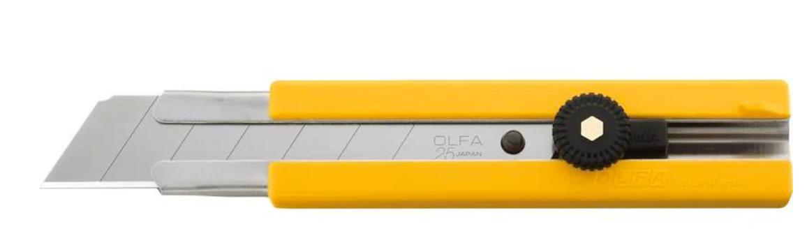 סכין יפנית רחבה עם שיבוץ אחיזה גומי 25 מ"מ H-1 Classic Extra Heavy Duty Utility 