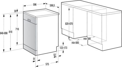 מדיח כלים רחב דגם ADVANCED GS63160W גורניה Gorenje