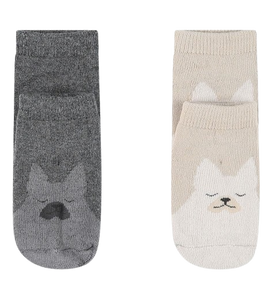 מארז שני זוגות גרבי טרי למניעת החלקה - בז