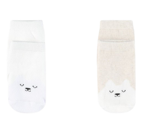 מארז שני זוגות גרבי טרי למניעת החלקה - שמנת לבן  0-6