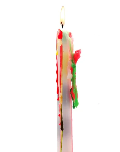 זוג נרות בוכים צבעי הקשת Rainbow Drip Candles