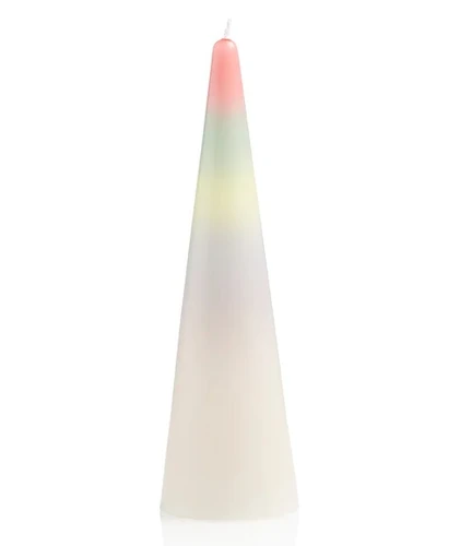 נר חרוט צבעי הקשת Rainbow Cone Drip Candle