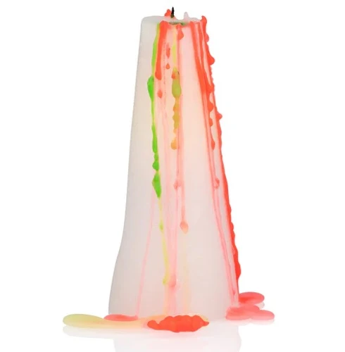 נר חרוט צבעי הקשת Rainbow Cone Drip Candle