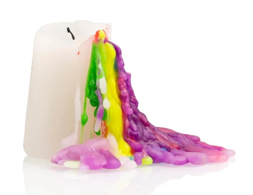 נר חרוט צבעי הקשת Rainbow Cone Drip Candle