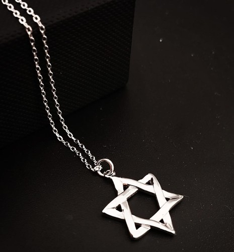 שרשרת לגבר עשוי כסף אמיתי 925 דגם RE23 מגן דוד קלאסית
