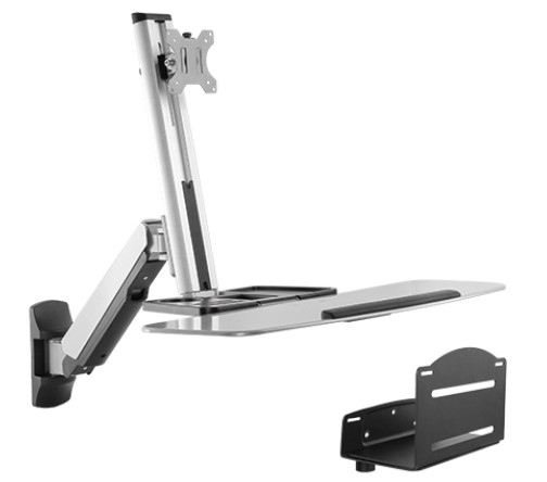מתקן תליה לקיר למסך 13"-32" כולל תושבת מקלדת ומחשב Lumi DWS02-W01