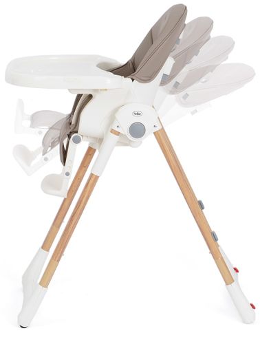 כסא אוכל לילדים Delicious בריפוד דמוי עור ומסגרת דמוי עץ, מצבי שכיבה וגובה - ירוק