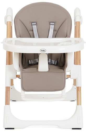 כסא אוכל לילדים Delicious בריפוד דמוי עור ומסגרת דמוי עץ, מצבי שכיבה וגובה - ירוק