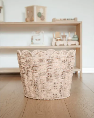 סל אחסון דקורטיבי גדול - חום