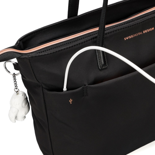 תיק צד לכתף Swiss Digital Katy Rose 16 כולל תאורת אינץ LED שחור