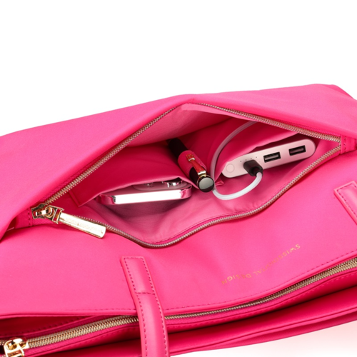 תיק צד לכתף Swiss Digital Katy Rose 16 כולל תאורת אינץ LED ורוד פוקסיה